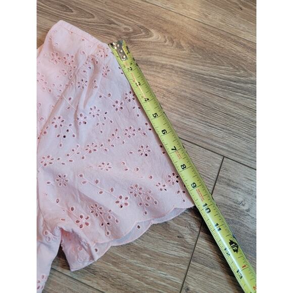 Talbots Peach Eyelet Blouse Sz XL Petite - Picture 8 of 11